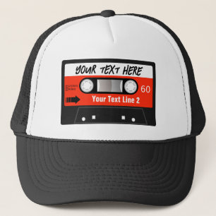Fun Mixtape rood  Cassettebandje Gepersonaliseerd Trucker Pet
