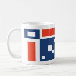 Fun Mod Geometric in rood, wit en blauw Koffiemok
