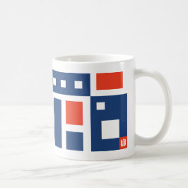 Fun Mod Geometric in rood, wit en blauw Koffiemok
