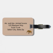 Fun Modern Aangepaste Elephant Bagagelabels (Achterkant horizontaal)