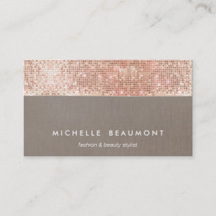 Fun Modern Beauty en Mode Faux Copper Sequin Visitekaartje