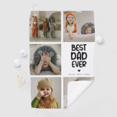 Fun Modern 'BEST DAD EVER' 5 Foto Golfhanddoek (Insitu)