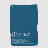 Fun Modern Blue Typographic Brother Definition Golfhanddoek (Voorkant)