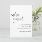 Fun Modern Casual minimalistisch harthuwelijk Kaart (Staand voorkant)