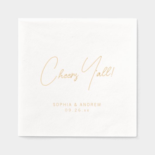 Fun modern cheers y'all script minimalist wedding (Recto)