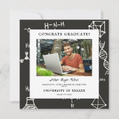 Fun Modern Chemistry Background Elements Afstudere Kaart (Voorkant)