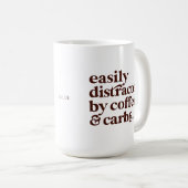 Fun Modern Coffee Lover Carbs Lover Brown Letters Koffiemok (Voorkant rechts)