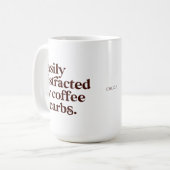 Fun Modern Coffee Lover Carbs Lover Brown Letters Koffiemok (Voorkant links)