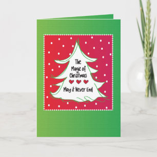 Fun Modern Cute Red en Green-kerstkaart Kaart