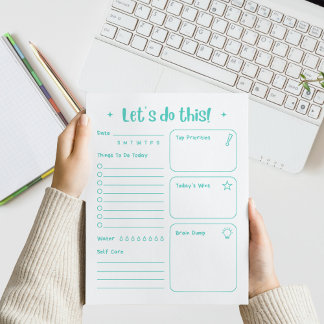 Fun Modern Daily Notepad Self Care and Positivity Notitieblok