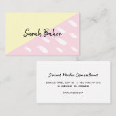 Fun Modern Geel Roze met Waterverf Stippen Visitekaartje (Voorkant / Achterkant)