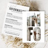 Fun Modern INFO Mots Photo Mariage Détails Carte