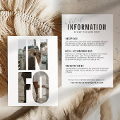 Fun Modern INFO Mots Photo Mariage Détails Carte