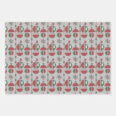Fun Modern Kerstmis Geometrical Shaptern Pattern Inpakpapier Vel (Voorkant 3)
