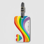 Fun Modern LGBT Pride Rainbow Persoonlijke naam Bagagelabel (Voorkant (verticaal))