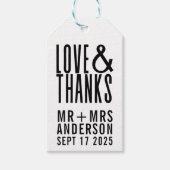 Fun Modern Love and Bedankt Foto Weddenschap Cadeaulabel (Voorkant)