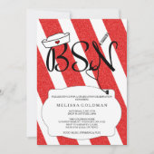 FUN MODERN RN afstuderen nodigt uit tot RED glitte Kaart (Voorkant)