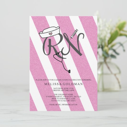FUN MODERN RN graduation invitations parties scint (Debout devant)