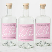 Fun & Modern Roze Bruidsfeest Likeurfles Etiket (Flessen)