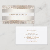 Fun Modern Stripes, Silver Sequin Visitekaartje (Voorkant / Achterkant)