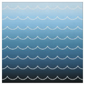 Fun Modern Wave Pattern Blue Gradient Stof (Swatch)