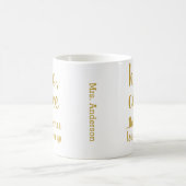 Fun moderne Bonjour Café enseignant Coffee Mug (Centre)