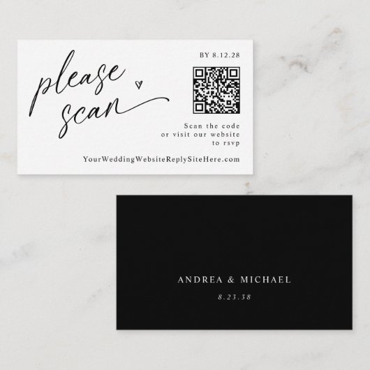Fun moderne Décontracté QR Code Mariage Cartes RSV (Devant / Derrière)