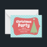 Fun moderne Noël Fête Invitation<br><div class="desc">Invitation de fête de Noël brillante et amusante avec date et heure sur le devant et plus de détails à l'envers.</div>