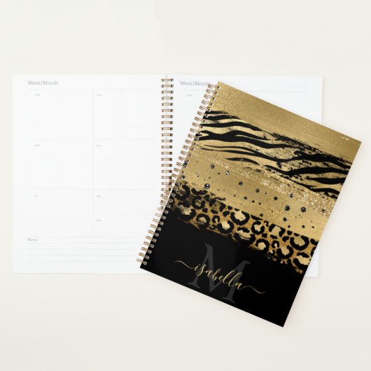 Fun Moderne Parties scintillant Or Script Monogram (Devant avec enveloppe)