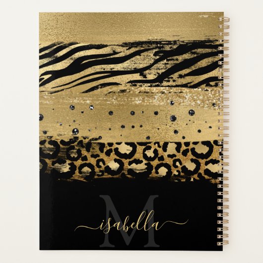 Fun Moderne Parties scintillant Or Script Monogram (Dos)