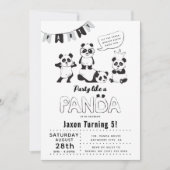 Fun Modern'Party like a Panda Kids Birthday Kaart (Voorkant)