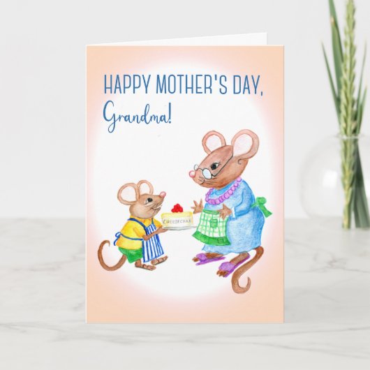 Fun Moederdag voor oma met Cute Mice Kaart (Voorkant)