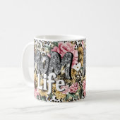 Fun Mom Life Floral Animal Print Coffee Mug (Devant gauche)