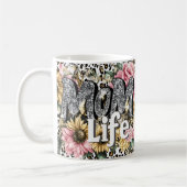 Fun Mom Life Floral Animal Print Coffee Mug (Gauche)