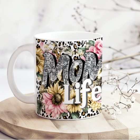 Fun Mom Life Floral Animal Print Coffee Mug