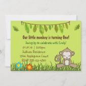 Fun Monkey Safari Design Invitation d'anniversaire (Devant)