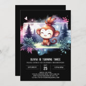 Fun Monkey Verjaardag Kaart (Voorkant / Achterkant)