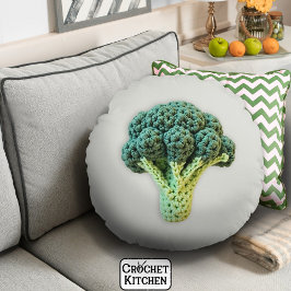 Fun Mood Boost Groene Minimalistische Haak Broccol Rond Kussen