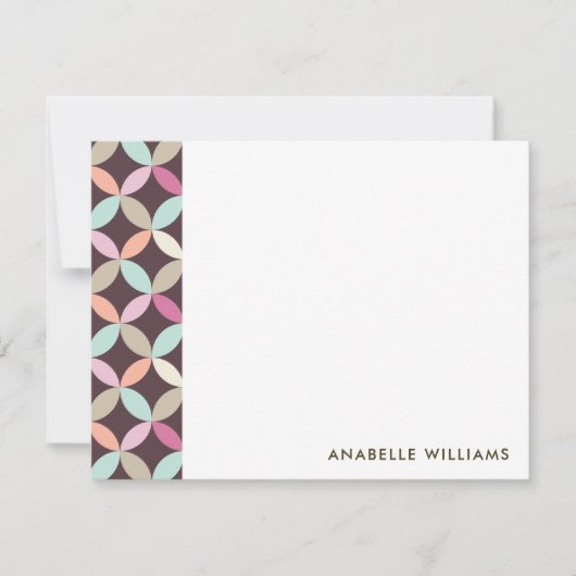 Fun Motif géométrique Plat Merci Cartes de notes (Devant)