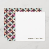 Fun Motif géométrique Plat Merci Cartes de notes (Devant / Derrière)