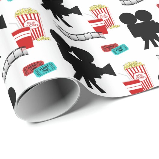 Fun Movie Lovers party tiled wrap Cadeaupapier (Rol Hoek)
