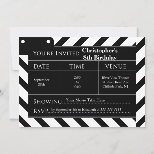 Fun Movie Night Anniversaire Invitations (Devant)