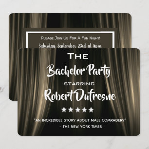 Fun Movie Parody Bachelor Party Invitation Kaart