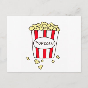 Fun Movie Theater Popcorn in Red White Bucket Briefkaart