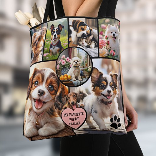 Fun Multi Photo Collage Dog Lover Draagtas