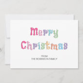 Fun Multicolor Joyeux Noël Carte de vacances (Devant)