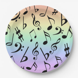 Fun Musical Notes Rainbow Party Borden Papieren Bordje
