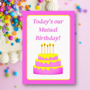 Fun Mutual Birthday Wenskaart Kaart