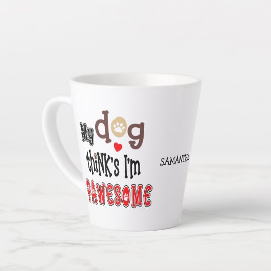 Fun My Dog denkt dat ik een fantastische naam ben Latte Mok (Linkerhoek)