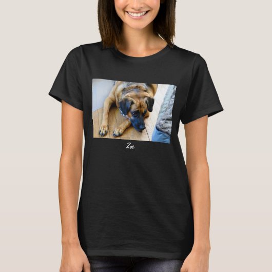 Fun Name Sjabloon Dog Foto T-shirt (Voorkant)